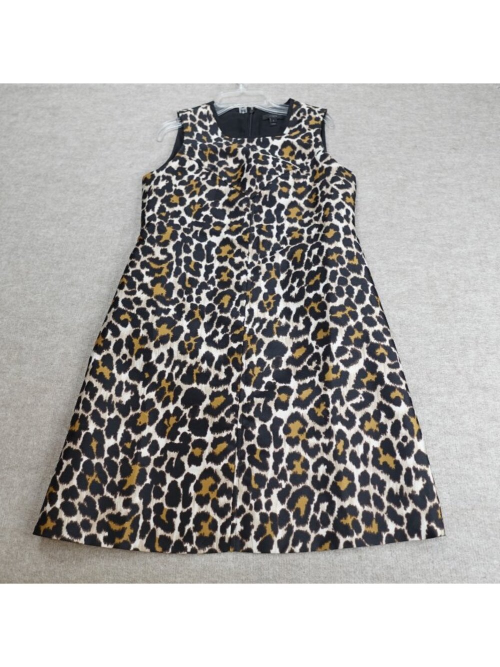 J.Crew Womens Dress 2 Black Cheetah Print Shift Sleeveless